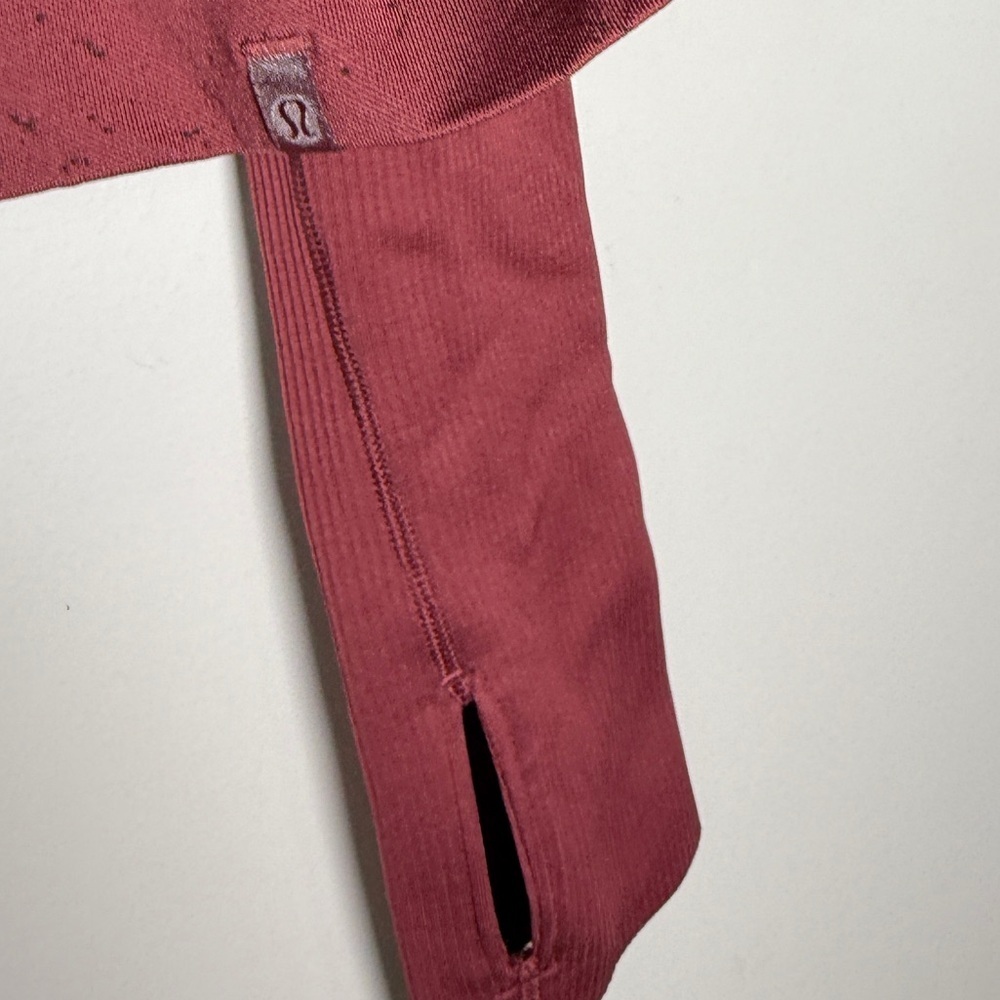 Lululemon EUC Rest Less Cropped 1/2 Zip Dusty Rose - Picture 7 of 12